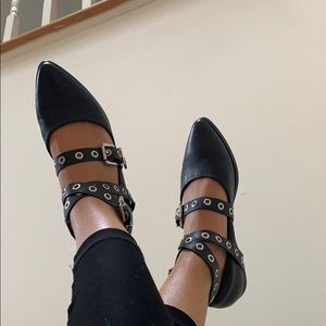 Sol Sana (LF) leather flats with silver hardware